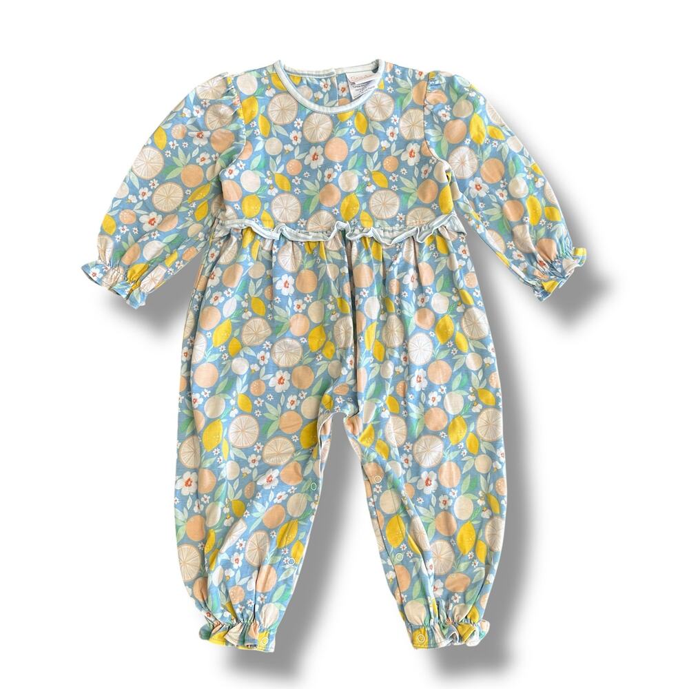 Stitchy Fish nwot Toddler‎ Girl Romper 3T Citrus Fruit Print Cotton One Piece